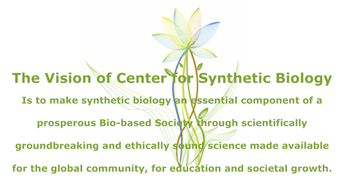 Logo for and description of the vision of Center for Synthetic Biology